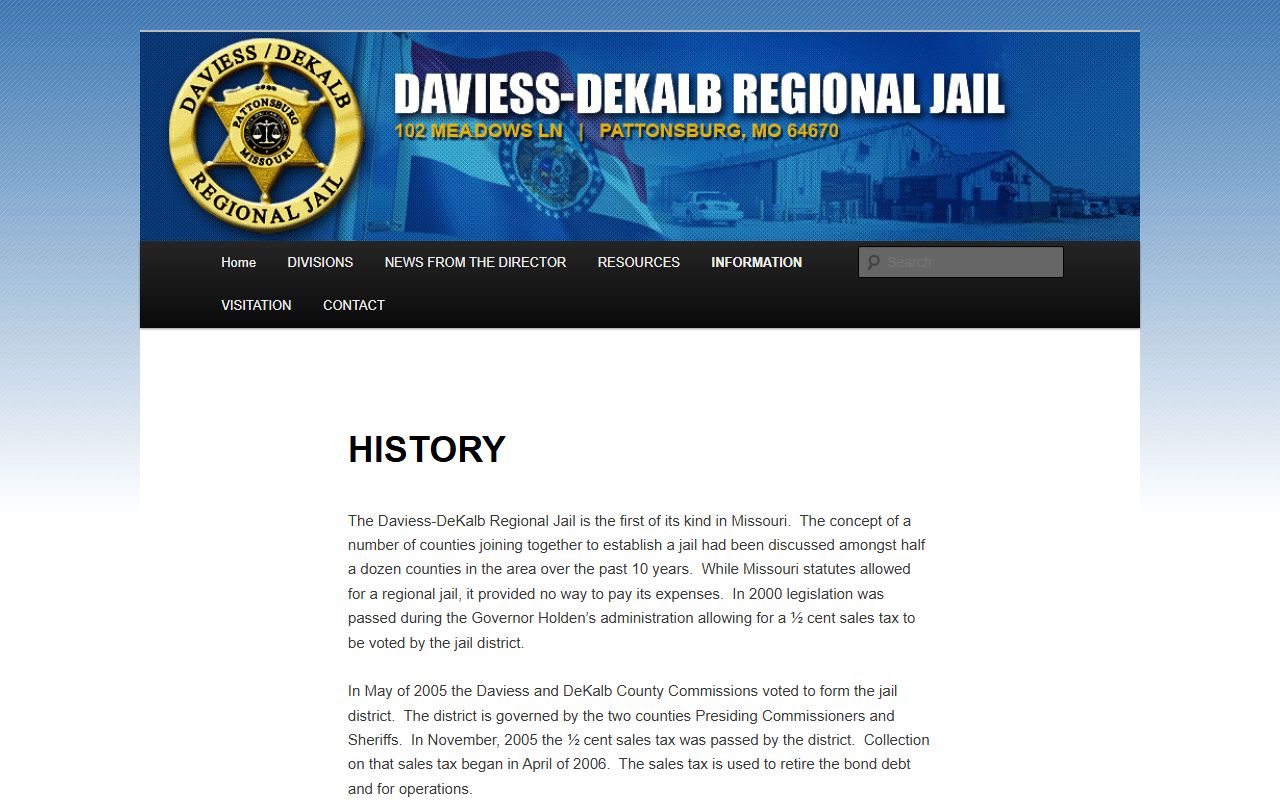Daviess/DeKalb Regional Jail history for Gentry County inmate population